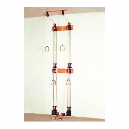 Fabrication Enterprises Triple Handle Chest/Floor/Overhead Weight Pulley System with Dual Weight Stack, 10 x 2.2 lb Weights 10-0662